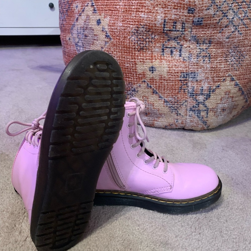 Dr. Martens Women's Light Pink Combat Boots - Picture 4 of 5